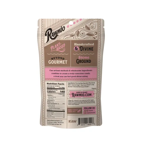 Vista 3 de Rawmio Bayas de Goji cubiertas de chocolate, orgánicas, crudas, veganas, 70% chocolate negro, 2 onzas.