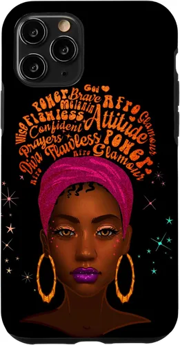 Vista 13 de iPhone 12 mini - Funda de melanina para mujer, color negro, color marrón, para niñas y mujeres