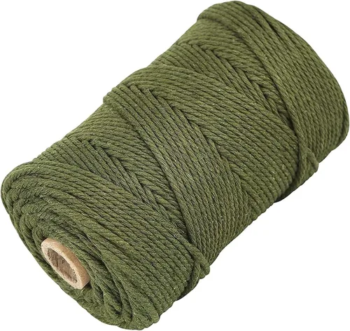 Vista 25 de Cordón de algodón para macramé, hilo torcido de 4 capas, cuerda de algodón natural, suministros perfectos de macramé, para hacer soportes colgantes