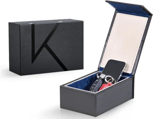Vista 10 de KK7-DG Faraday - Caja protectora, blindaje de señal, llave antirrobo de coche y bloqueador RFID para vehículos, diseño compacto (verde aguamarina)