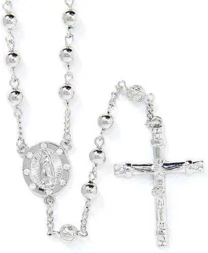 Vista 3 de SM Rosario de acero inoxidable oro plata 0118in-0315in CCB perlas cruz Y collar de 50 a 299in cadena para mujeres hombres 0236in 20 pulgadas 4