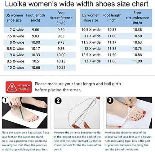 Vista 7 de Luoika Botines anchos para mujer, botines de invierno extra anchos con cremallera lateral y tacón bajo.