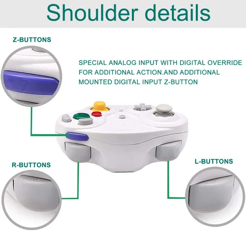 Vista 4 de TOOPONE Wireless Gamecube Controllers, Classic Gamecube Wavebird Wireless wii Controller Remote Gamepad Joystick for Nintendo Gamecube Console