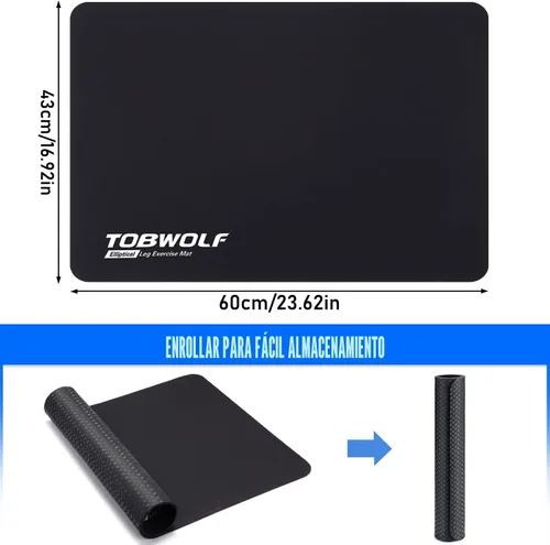 Vista 2 de TOBWOLF Non-Slip Workout Mat for Ellipse Leg Exerciser, Ellipse Machine Mat, Exercise Mat for Under Desk Ellipticals, Suitable for Electric Seated