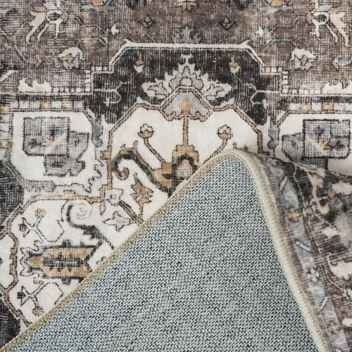 Vista 5 de Alfombra lavable para entrada de 2x3 pies - Alfombra pequeña de entrada vintage desgastada oriental antideslizante que no suelta pelusa, suave