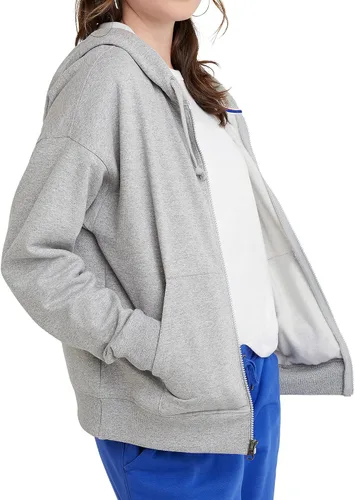 Vista 4 de Hanes Originals - Sudadera completa de forro polar pesado, sudadera con capucha con cremallera para mujer