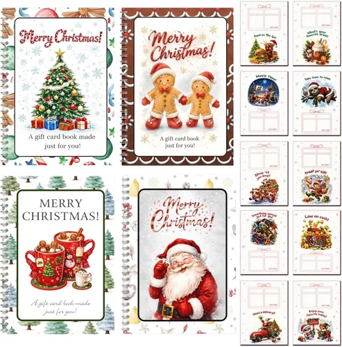 Vista 20 de Christmas Gift Card Book Spiral Bound Holder, 10 Pages，3PCS-A