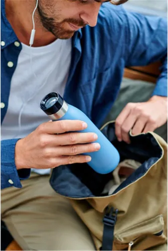 Vista 7 de TEFAL BLUDROP Botella de agua reutilizable, botella de acero inoxidable reutilizable, bebidas frías y calientes, apta para lavavajillas, a prueba