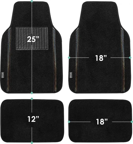 Vista 2 de FH Group Alfombrillas de ajuste universal para automóvil, alfombrillas multiusos y protectores para automóviles, SUV y camiones, alfombrillas Negro