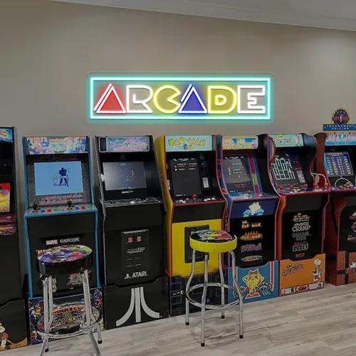 Vista 8 de Letrero de neón de arcade, decoración de sala de juegos de arcade, letrero iluminado por USB para transmisión, cueva de hombre, regalo para Arcade20