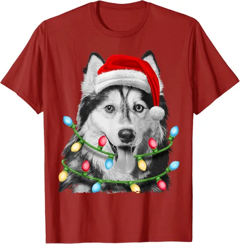 Vista 41 de Camiseta para niños con diseño de hachís siberiano con luces de árbol de Navidad Negro