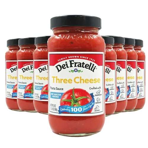 Vista 5 de Dei Fratelli Salsa de pasta de tres quesos (24 onzas; 4 unidades) - Sin agua añadida - Nunca de pasta de tomate - Receta de 5ª