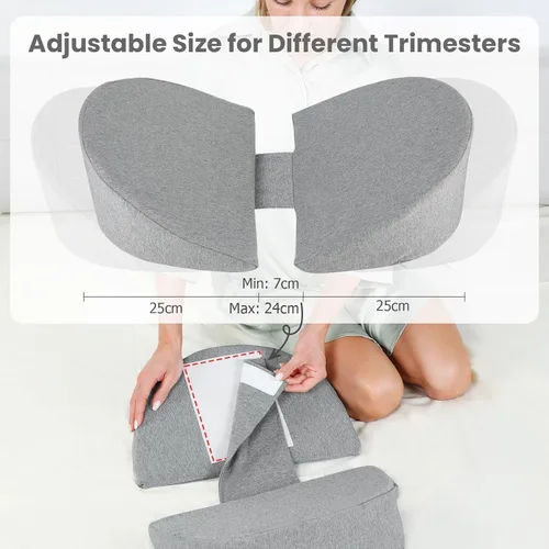 Vista 4 de Almohadas de embarazo para dormir, almohada de maternidad de espuma viscoelástica mejorada para mujeres embarazadas, almohada de cuña de embarazo