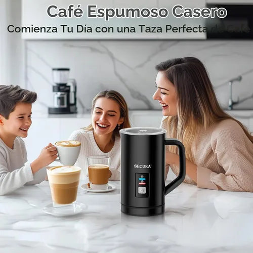 Vista 7 de Secura Espumador de leche, máquina automática de espuma caliente/fría de Negro