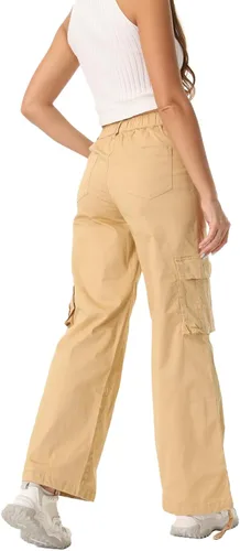 Vista 6 de XNMAYA Pantalones cargo para mujer, de secado rápido, informales, militares, militares, camuflaje, combate, trabajo, pantalones casuales