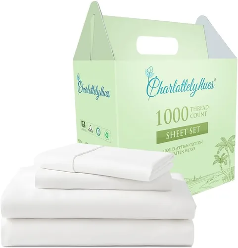 Vista 13 de CharlottelyHues Juego de sábanas de 4 piezas 100% algodón egipcio de lujo, transpirable, suave, ajuste cómodo, acabado satinado, se adapta a Borgoña
