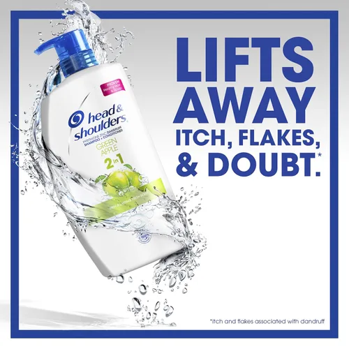 Vista 5 de Head and Shoulders Green Apple Champú 2 en 1 anticaspa + acondicionador de 32.1 onzas líquidas (el embalaje puede variar)