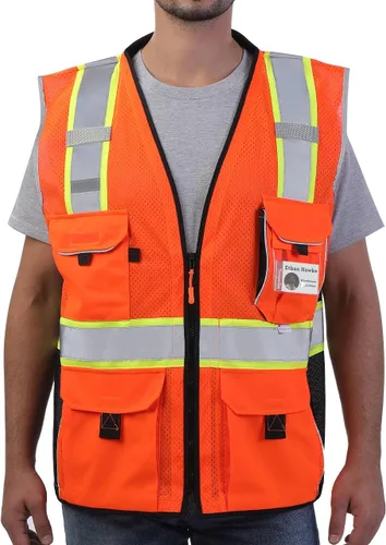 Vista 8 de Neopelta Chaleco de seguridad reflectante resistente hecho con cinta 3M Naranja