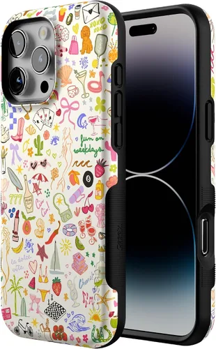Vista 2 de Casely Funda para iPhone 16 Pro Max Todas las cosas divertidas Diversión en días laborables Compatible con MagSafe Diseño de funda