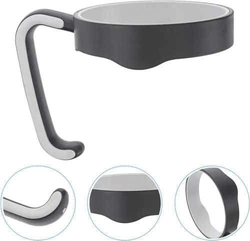 Vista 7 de Asa de vasos aislados de 20 onzas, mango de vaso antideslizante, mango de taza de viaje, compatible con vaso de 20 onzas, mango de vaso negro, mango