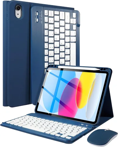 Vista 21 de LAMA Funda con Teclado Touchpad para iPad (A16) 11ª generación 2025/10ª generación 2022, funda tipo folio con soporte para lápiz, trackpad