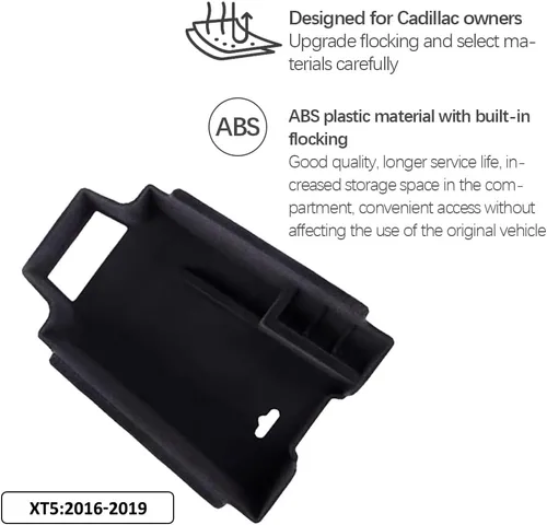 Vista 5 de para XT5, bandeja organizadora de apoyabrazos compatible con accesorios Cadillac XT5 2019 2018 2017 2016, inserto de reposabrazos