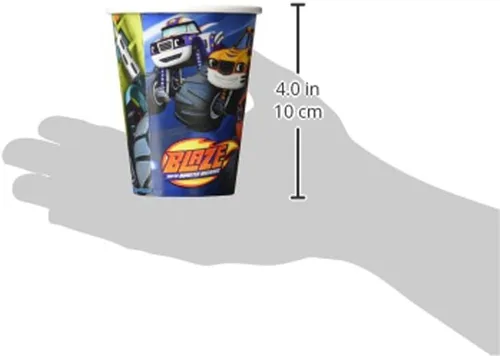 Vista 2 de Vasos Blaze and the Monster Machines, 9 onzas, recuerdo de fiesta