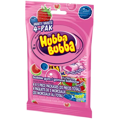 Vista 5 de Hubba Bubba Bubblegum, Variedad 4 PAK, {Importado de Canadá}