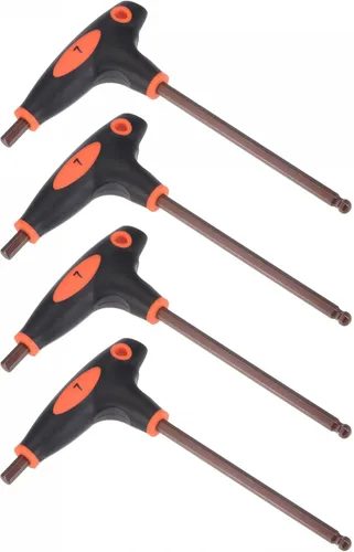 Vista 10 de uxcell Llave hexagonal de extremo de bola de 0.079 in, llave inglesa con mango en T, acero métrico S2 4 piezas