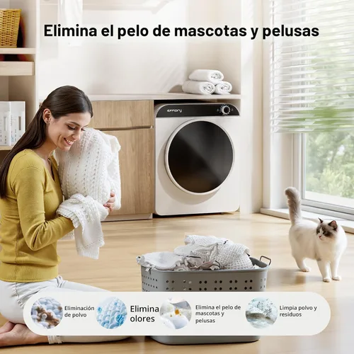 Vista 7 de Secadora de ropa portátil de 120 V, 830 W, compacta, máquina eléctrica de 2.0 pies cúbicos para espacios pequeños, apartamentos, casas rodantes