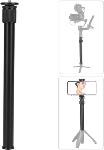 Vista 8 de Varilla de extensión de cámara, aleación de aluminio universal de 13.0-23.6 in, monopod de mano ajustable, soporte de montaje (negro)