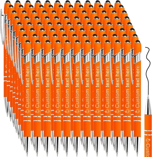 Vista 11 de Amlion Bolígrafos personalizados a granel, bolígrafos personalizados con lápiz capacitivo con nombre, mensaje y logotipo grabado, regalo
