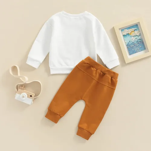 Vista 95 de Ropa de bebé niño 3 6 9 12 18 24M 3T Conjunto de pantalones con capucha patchwork sudadera con capucha pantalones de rayas traje de otoño invierno