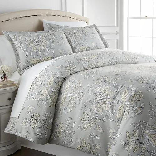 Vista 22 de Southshore Fine Living, Inc. Juego de edredón costero individual XL, edredón de plumón alternativo a rayas azules, tamaño individual XL con funda