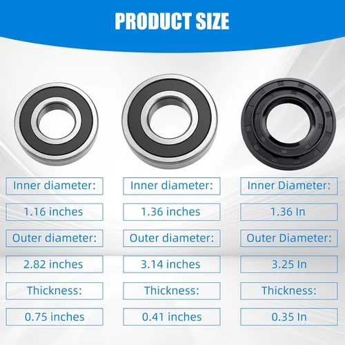 Vista 3 de Kit de rodamientos de carga frontal para bañera de lavadora Compatible con algunos rodamientos y sellos de tina de lavadora LG y Kenmore Reemplaza