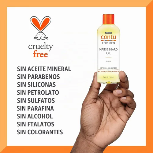 Vista 8 de Cantu Aceite para cabello y barba para hombres, 3.4 fl oz