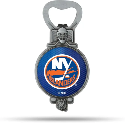Vista 12 de Rico Industries NHL - Abrebotellas magnético de hockey, acero inoxidable, imán fuerte para exhibir en el refrigerador