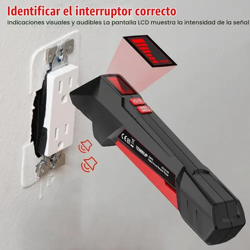 Vista 3 de Kit de buscador de disyuntores con LCD, probador de salida GFCI, buscador
