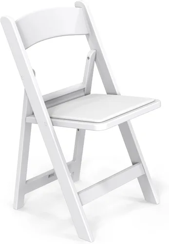 Vista 13 de FCH Silla plegable de plástico con asiento acolchado, sillas plegables de resina con cojín suave, cómoda y resistente, adecuada para interiores
