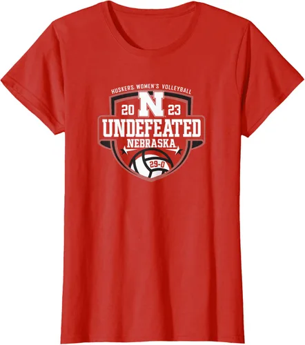 Vista 4 de Nebraska Cornhuskers Camiseta de voleibol Undefeated 2023 roja para mujer, Rojo
