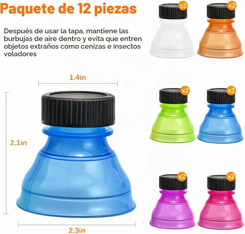 Vista 7 de CoguZed 12 paquetes de tapas y fundas para latas de refresco, a prueba de derrames, para cerveza, jugo, bebidas energéticas, tapas de latas Multi