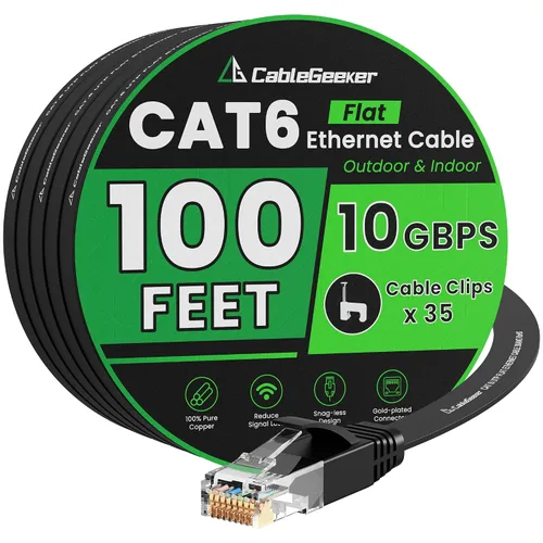 Vista 26 de Cable Ethernet Cat 6 de 10 pies, paquete de 2 unidades, para interiores y exteriores, red de Internet de 10 Gbps de alta velocidad, cable Ethernet