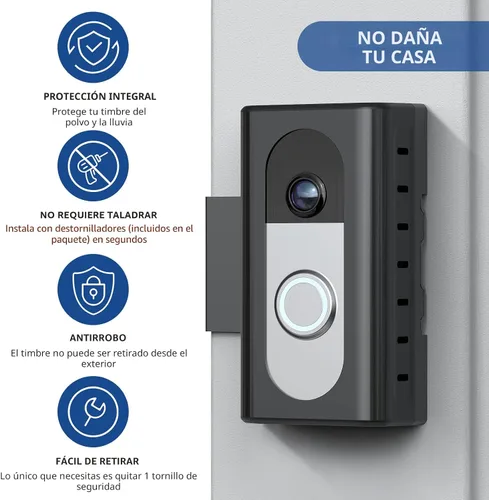 Vista 4 de KIMILAR Soporte Antirrobo para Timbre de Video Compatible con Timbre de Video Inalámbrico Ring/Blink, Accesorios de Soporte de Montaje Ajustable