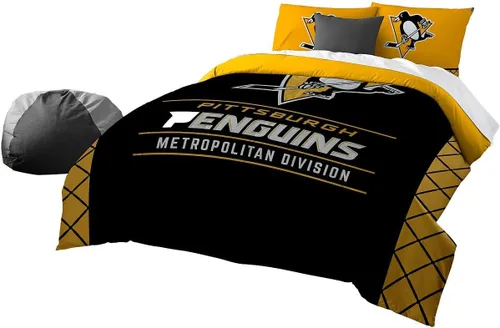 Vista 19 de Juego de edredón y funda de almohada para cama individual o matrimonial/queen, con licencia oficial de la NHL