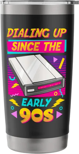 Vista 3 de 90s Nostalgia Retro 90s Dial Up Internet Vintage Stainless Steel Insulated Tumbler