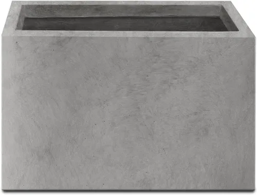 Vista 14 de Kante Macetero rectangular de hormigón de 23.2 pulgadas de largo, macetas grandes para interiores y exteriores con orificio de drenaje y tapón