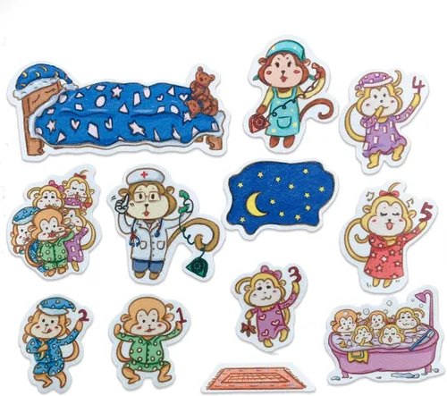 Vista 7 de CHEFAN Historias de tablero de franela de fieltro para niños pequeños, 5 pequeñas ranas moteadas, juego de números, reconocer animales, habilidad