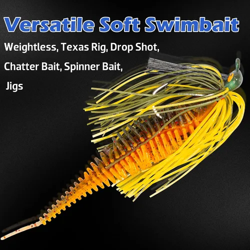 Vista 3 de Soft Plastic Worm Fishing Lures Kit, Finesse TRD Stick Worms and Ned Rig Baits with Jig Heads for Bass Fishing, Freshwater Bass Soft Baits