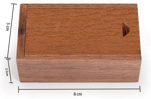 Vista 6 de Memoria USB 2.0 de madera novedad 16GB almacenamiento de datos Memory Stick USB Stick girar Pendrive con caja de madera