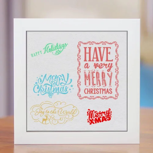 Vista 3 de Sellos transparentes de Navidad para hacer tarjetas, decoración temática de Navidad, palabras de bendición, sellos de silicona transparente